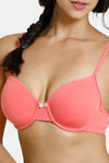 Zivame Summer Love Padded Wired 3/4th Coverage T-Shirt Bra - Georgia Peach — thumbnail 4